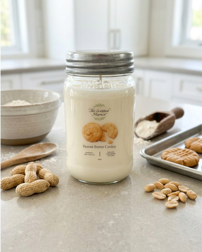 Peanut Butter Cookie Scented Soy Candle | Sweet Bakery Candle | 16 oz, 100 Hour Burn
