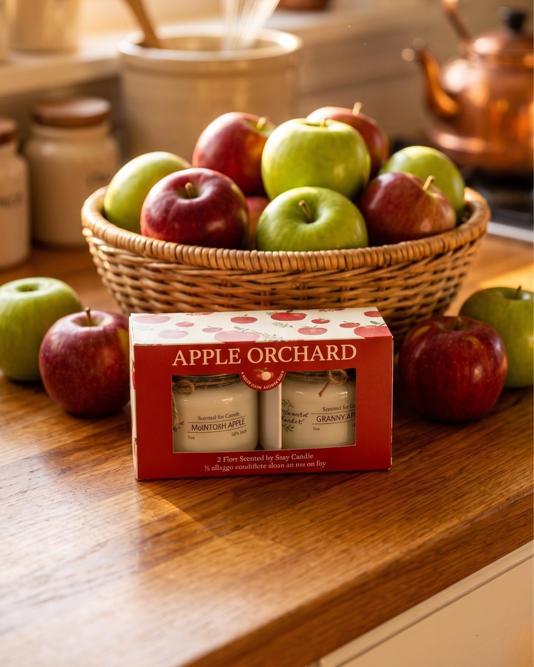 Exclusive Apple Orchard Candle 2 Pack – Granny Apple & McIntosh Apple – Fall Soy Candles