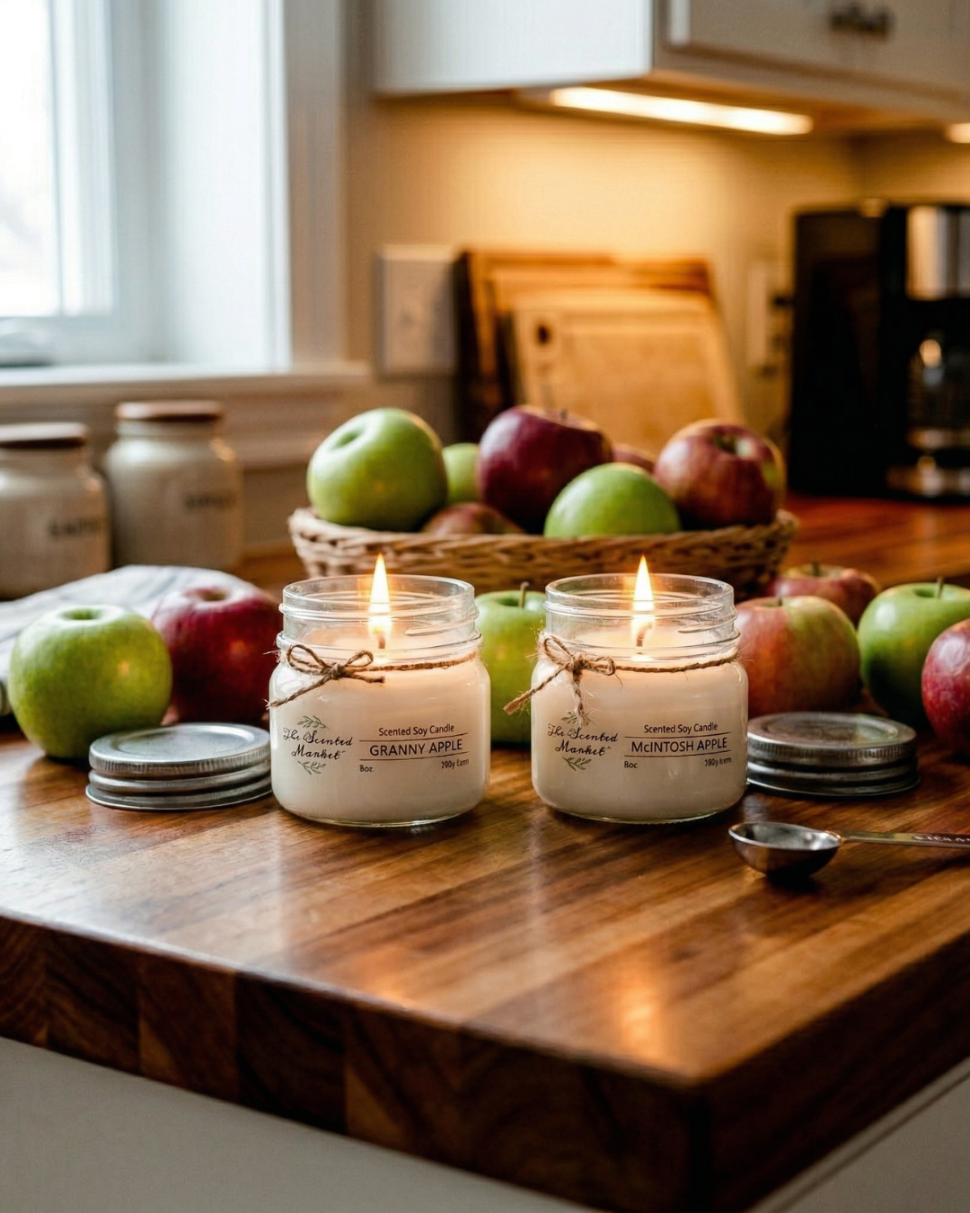 Exclusive Apple Orchard Candle 2 Pack – Granny Apple & McIntosh Apple – Fall Soy Candles