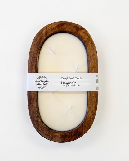 DOUGLAS FIR Dough Bowl Soy Candle | Handcrafted 4 Wick Wooden Candle