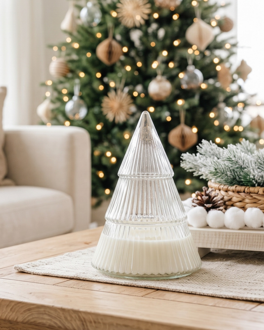 Glass Christmas Tree Soy Wax Candle 14 oz - O'CHRISTMAS TREE