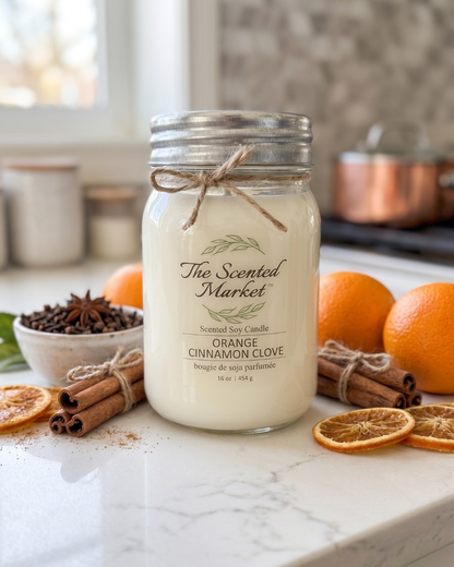 ORANGE CINNAMON CLOVE Soy Wax Candle 16 oz