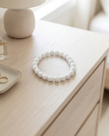 White Lava Stone Bracelet – Aromatherapy Oil Bracelet
