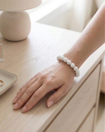 White Lava Stone Bracelet – Aromatherapy Oil Bracelet