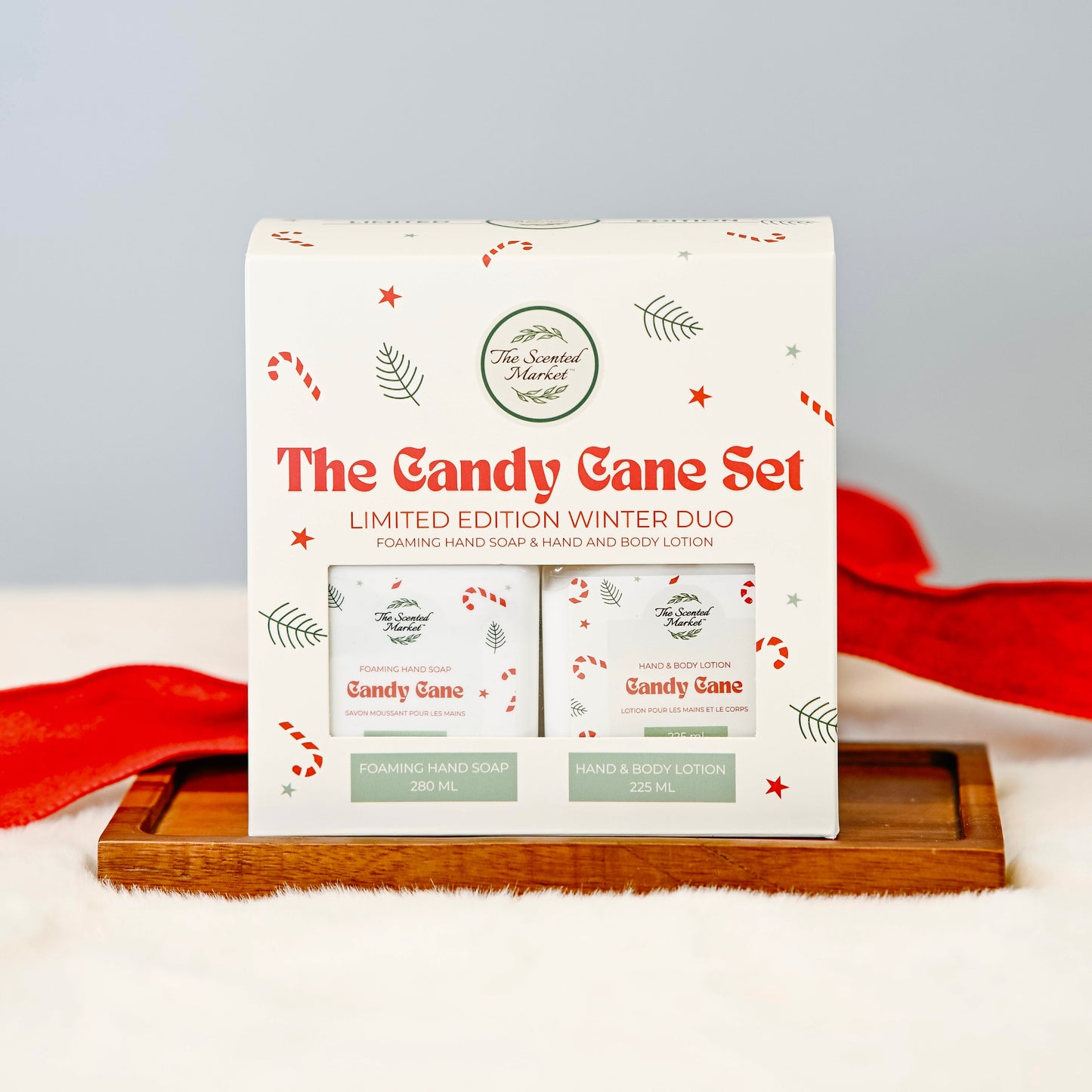 The Candy Cane Gift Set - Foaming Hand Soap + Body Lotion - The Scented Market  Bath & Body Gift Sets   