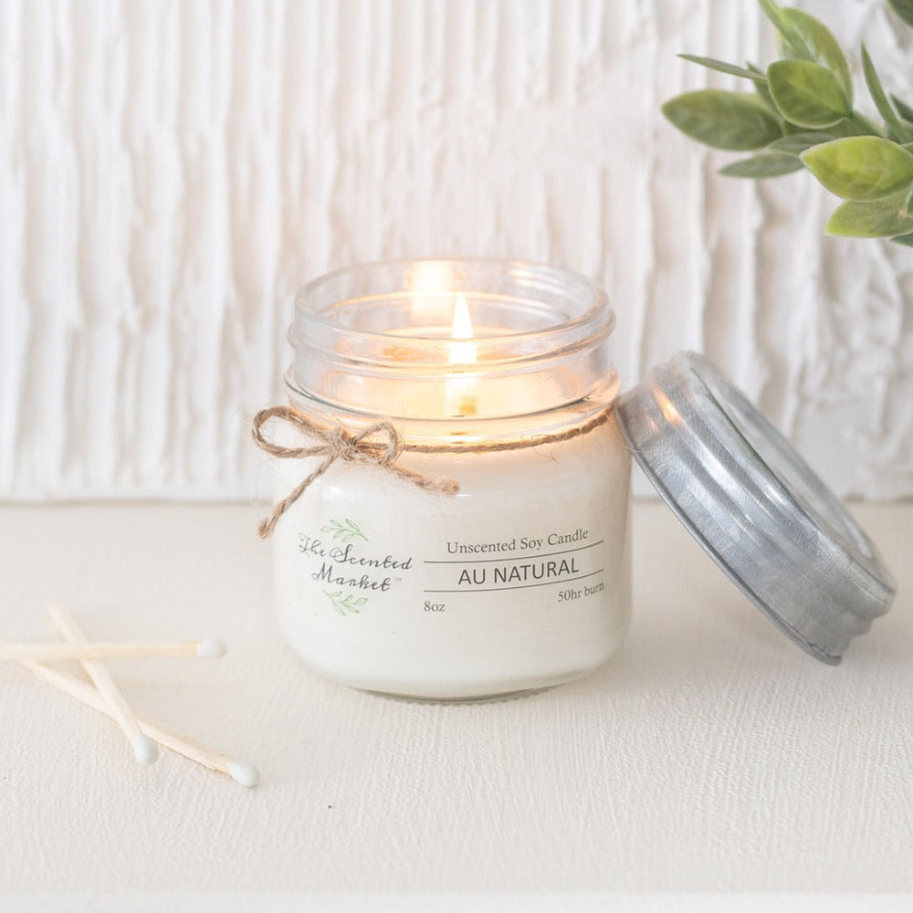 AU NATURAL / SCENT FREE Soy Wax Candle 8 oz