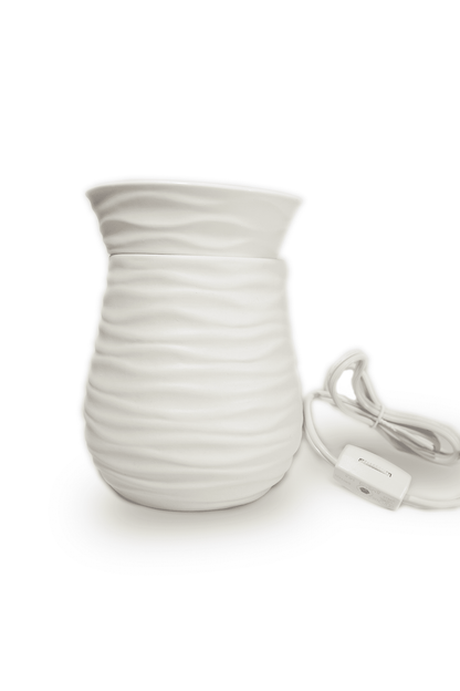 Wax Melter Large - Matte White Swirl