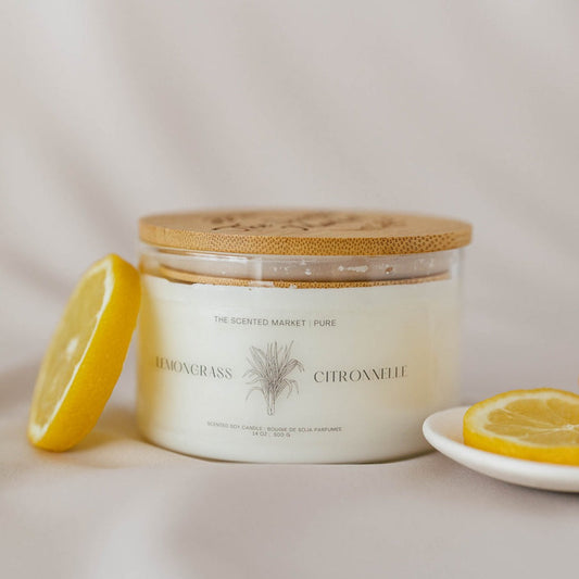 Pure LEMONGRASS Soy Wax Candle 14 oz