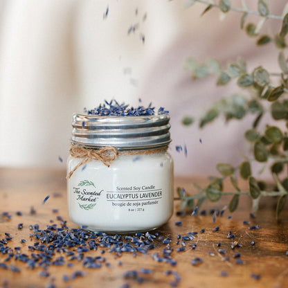 EUCALYPTUS LAVENDER Soy Wax Candle 8 oz