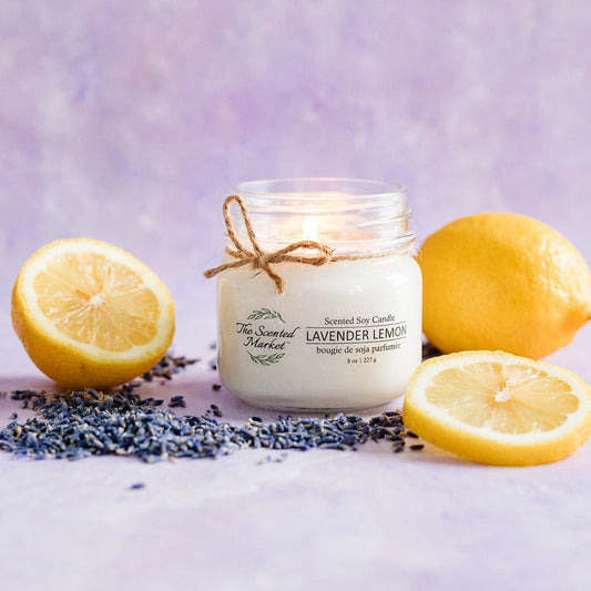 LAVENDER LEMON Soy Wax Candle 8 oz