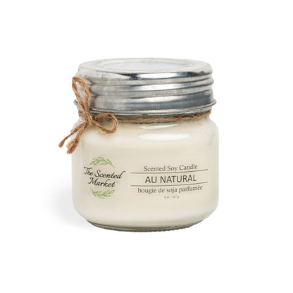 AU NATURAL / SCENT FREE Soy Wax Candle 8 oz